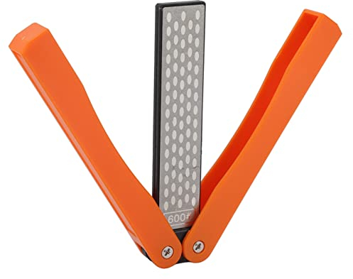 Diamond Carbon Steel Professional Knife Sharpener Rod Kitchen Home or Hunting Master Chef Hunter or Home Gourmet Sharpening Rod or Stick Double Sided Folding(Orange)