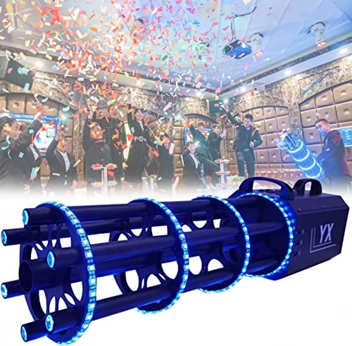 AADECOR Partyangebot Sechs Röhren Handheld Konfetti-Shooter Maschine DMX Elektrische Konfetti Konfetti Maschine für Halloween Party Festival Hochzeit BüHneneffekt Black Atmosphäre Gebäude
