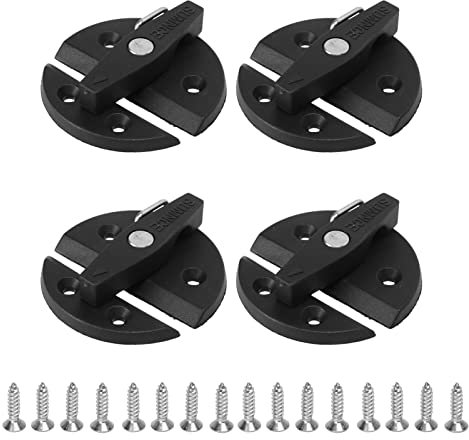 Boat Cabinet Twist Latch Kit, 4 Sets Turn Button Latch Loft Hatch Catch Reinforced Nylon 59mm Round Turn Button Lock Latch for Yacht Rv Door Cabinet Hatch Boat Hatch Twist Lock