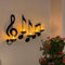 Fofetbfo Schwarzer Metall-Wandleuchter-Kerzenhalter, 4 Stück, Musik-Symbol, Wandleuchter, Kerzenhalter, Wandhalterung, für Wand, Weg, Heimdekoration
