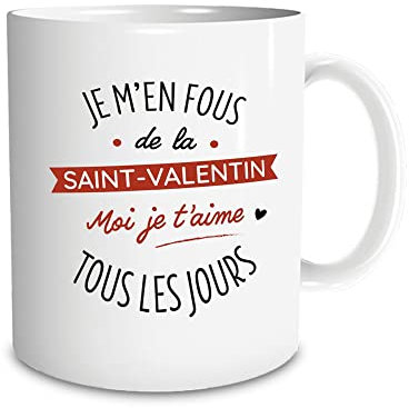 MUG Porcelaine Je M'EN Fous Saint Valentin 9.5CM