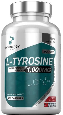L Tyrosine 1,000MG Optimum Dosage | L-Tyrosine (German Origin) 120 Vegan Capsules