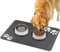 Dricar Dog Food Mat, Pet Feeding Mat 40 * 60cm, Non Slip Super Water Absorbent Quick Dry Pet Food Feeding Bowl Mat, Easy to Clean Dogs Cats Feeding Mats for Floors (Dark Grey)