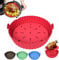 Air Fryer Liner, 8.5 Inch~10 Inch Reusable Silicone Air Fryer Pot,Non-Stick Oil Filter Design 100% Food-Grade Kitchen Mat, 22cm Large Replacement Accessories for Air Fryer, Red