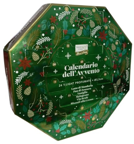 Candele profumante set 24 T-LIGHT calendario dell' avvento decorazioni addobbi natalizi centro tavola di natale