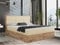 MKS MEBLE Boxspringbett 180x200 mit Bettkasten Eiche, Polsterbett 180x200 mit Matratze H3, Bett 180x200 mit Kopfteil, Bett mit Holzrahmen in Wotan Eiche - 180x200 - Creme Kunstleder - Albero-2
