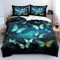 YUTNSAN Bettwäsche 135x200cm Fluoreszierend Schmetterling Muster 2 Teilig Mädchen Kinderbettwäsche Set Mikrofaser Grün Schwarz Bettbezug und Kissenbezug 80x80cm
