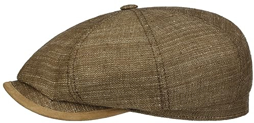 Stetson Hatteras Yelvington Flatcap Klassisch Elegantes Design Made in Germany Herren Frühjahr Sommer braun 58 cm