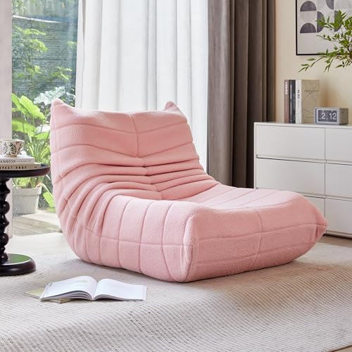 okwish Sitzsack Sofa Bodensofa, Bodenstuhl mit Rückenlehne, Lesesessel Bequem XXL, Lazy Sofa, Bean Bag Chair für Schlafzimmer Wohnzimmer, Liegesessel Rosa