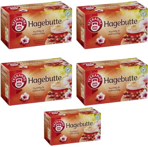 Ingwer Kurkuma Tee mit Koriandersamen 20ST 40G x 4 Packungen + Teekanne Hagebutte Tee 20 x 3.5 gramm x 5 er Pack