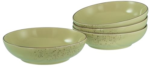 Creatable, 21681, Serie Nature Collection Green, 4-teiliges Geschirrset für 4 Personen, Poke Bowl aus Steinzeug, spülmaschinen- und mikrowellengeeignet, Qualitätsproduktion
