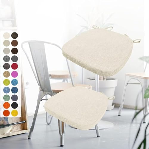 4/2er Set Stuhlkissen mit Bändern (40 * 38cm) Sitzkissen Stuhl rutschfest Sitzauflage Sitzpolster halbrund Bequeme Waschbare Rutschfestes Sitzkissen Ideal für zu Hause und Gartendekoration ( Color : 6