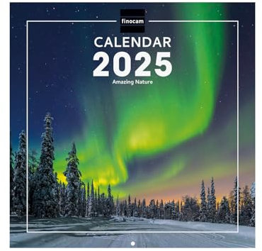 Finocam - Bebilderter Wandkalender International 2025 Monatsansicht Januar 2025 bis Dezember 2025 (12 Monate) Nature International