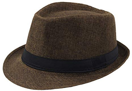 pvucpot Leinenhut - Sonnenhut Damen/Herren - Stoffhut - Sommerhut mit UV-Schutz 40+ - Trilby aus Leinen Frühjahr/Sommer Leicht Sommerhut Leichter