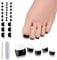 Black French Gel Toenail Wraps, 26 Semi Cured Gel Strips - UV/LED Lamp Required Salon Quality Pedicure Stickers