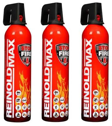IWH - Spray extintor de incendios de 750 ml | Extintor de espuma compacto A+F ideal para camping, coche, casa y tiempo libre | pequeño spray extintor ideal también para viajes | Contenido: 3 x 750 ml