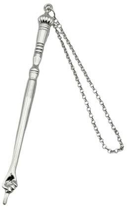 JISADER Puntero de,Puntero de Yad Torá,Puntero de portátil,Herramienta de lectura de Puntero de mano Yad para, Cabeza de cebolla plateada