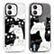 Foonary 2 Pack Clear Print Phone Case Compatible with iPhone 12 6.1, Slim Soft Silicone with Cute Cat Design Aesthetics Transparent Pattern Cases, Shockproof Bumper Protector Cover for iPhone 12