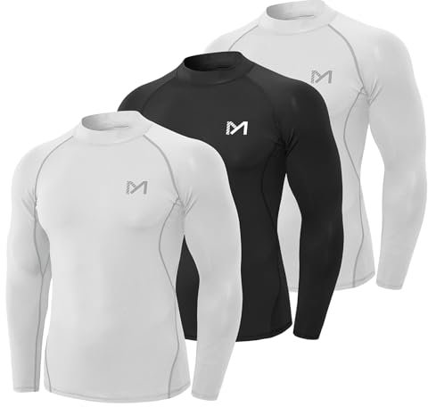 MEETYOO Kompressionsshirt Herren, Funktionsshirt Langarm Fitnessshirt Männer Atmungsaktiv Sportshirt Laufshirt für Laufen Sport Turnhalle