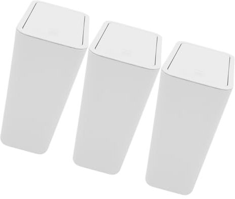 Amosfun 3 Stück-pack Pressdeckel Mülleimer 9, 1 L aus Pp in Weiß