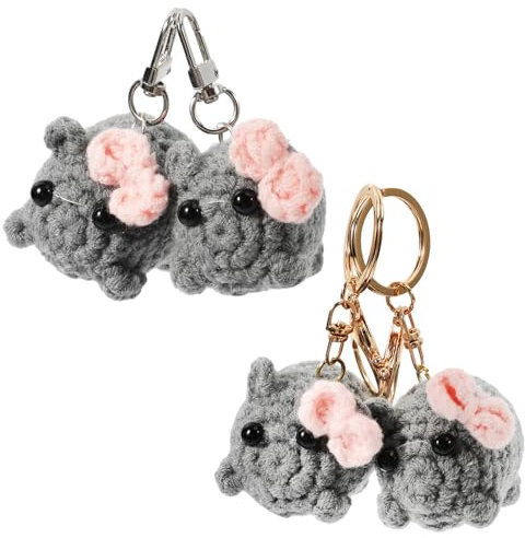 WatDenyFine 4 Stück Hamsti Schlüsselanhänger mit Haken, Hamster Meme Anhänger Sad Hamster Hängende Ornamente Cute Keychain Plüschtier Aesthetic Schlüsselanhänger Gehäkelt Trauriger Hamster Geschenke