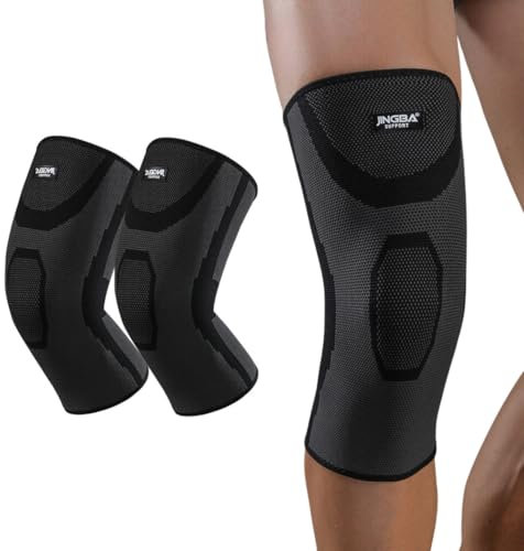 Genérico RS Pack 2 Rodilleras Compresivas, Menisco y Ligamento – Soporte Antideslizante para Prevención y Recuperación de Lesiones – Diseño Ligero y Cómodo para Deporte y Uso Diario (L)