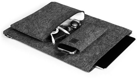 Durable Filzhülle MultiBag 16,4 Schutzhülle für Laptops, 60% recyceltes PET-Filz, mit Zubehör- und Handytasche, anthrazit, 507158