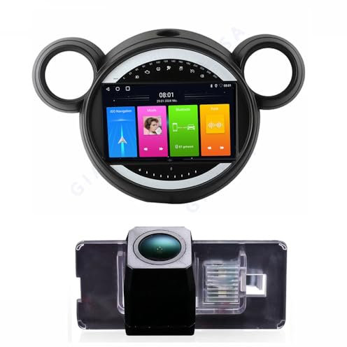 Radio de coche HD de 9 pulgadas, reproductor de coche, navegador GPS, radio Carplay/Android, repuesto para BMW Mini R56 Cooper、Cooper D、Cooper SD, Cooper S, John Cooper Works、One、One D (con cámara de