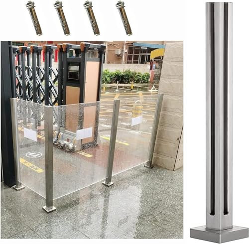 Stainless Steel Glass Railing Post Clamp Kit for Square Glass Balustrade Floor Mount Corner Post (41.3)