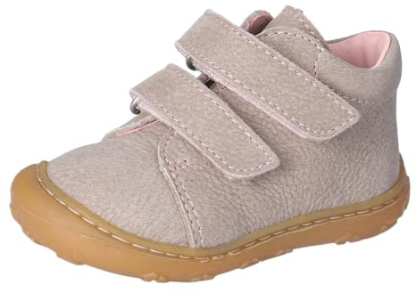 RICOSTA Mädchen Kletthalbschuhe Chrisy, Kinder Lauflernschuhe, Weite: MITTEL, lose Einlage, terracare, Klettstiefel, Booties, kies/Rose (670), 25 EU