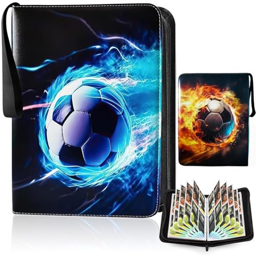 Sammelkarten Album Fussball, Sammelalbum Fußball Karten, Fußball Karten Kapazität, Fußballsammelalbum karten, 50 Seiten, Kapazität für 400 Karten, Fußball Karten Ordner sammelheft