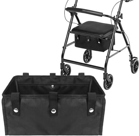 BOHEMIABY Rollator-Taschen unter dem Sitz, Vierradantrieb, wiederverwendbare Lauflerntasche für Rollatoren, Rollator-Korb, Zubehör für Damen, Herren, Senioren, Aufbewahrung, iPad, Bücher und wichtige