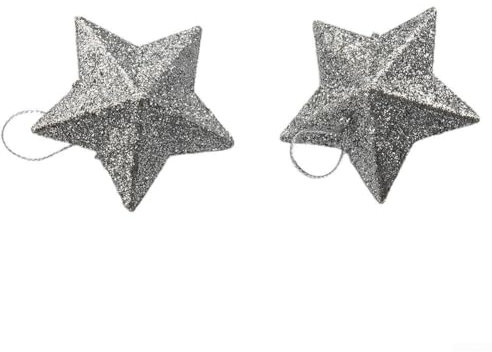 Pequeño colgante de estrella para árbol de Navidad, decoración colgante dorada para alegría navideña (plata)