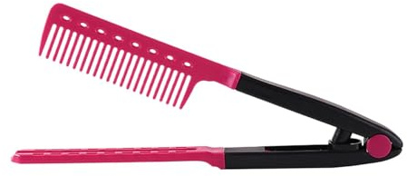 Vllold Peine de pelo en forma de V, peine alisador de pelo de plancha plana, peine de diseño profesional para el hogar, viajes, hotel, dormitorio, viaje de negocios
