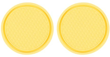 sourcing map 2pcs Car Cup Coasters Universal PVC Car Cup Mats Non-Slip Cup Holder Insert Coasters Car Interior Accessories, Yellow