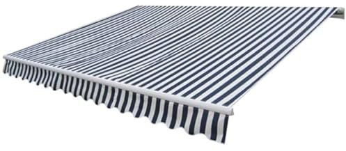 DYRJDJWIDHW tenda sole balcone,tende esterno,tende balcone,Tenda da Sole Pieghevole Motorizzata 400 cm Blu/BiancaIdeale per porte, portoni e finestre.