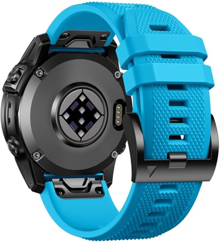 Laffav Kompatibel mit Garmin Fenix 7 Armband/Fenix 7 Pro/Fenix 6/Fenix 6 Pro Armband/Fenix 8 47mm, 22mm QuickFit Silikon Ersatz Sportarmband für Garmin Instinct 2/Epix Pro Gen 2/Forerunner 965,Blau