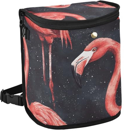 famyily Flamant rose Starry Night Poubelle de voiture portable Accessoires de voiture Poubelle pour accessoires indispensables