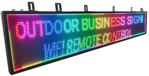 Grande plaque LED P10 288 x 32 cm 4000 cd/m² + IP65 - Panneau lumineux programmable avec technologie SMD - Pour les foodtrucks, la publicité extérieure et les événements - Contrôle WIFI/U-DISK
