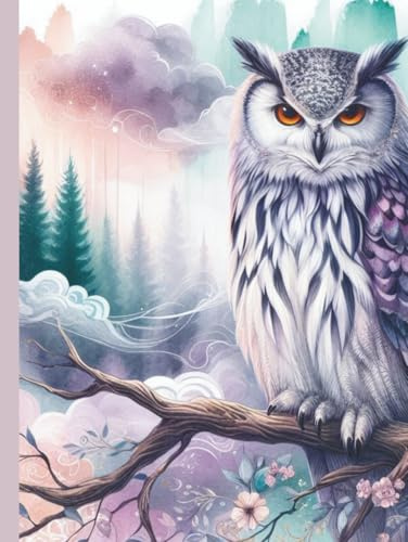Twilight Flight: A Mystical Owl Notebook for Inspiration & Reflection: A Dreamy Lined Journal Featuring a Magical Owl in an Enchanted Forest – 8.25 x 11 | 109 Pages