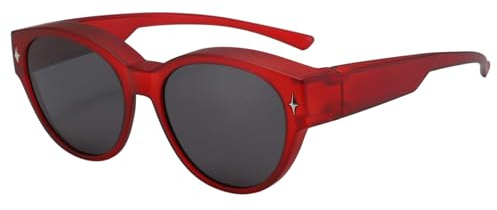 Long Keeper Polarisierte Überzieh Sonnenbrille Damen Herren Runde Sonnenbrillen über Brillen Passen Über Sonnenbrillen für Brillenträger zum Fahren Reisen Wandern