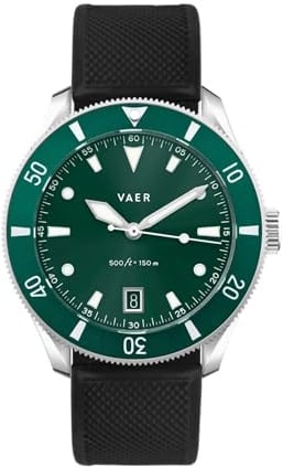 Vaer DS2 Quartz Dive Watch for Men - Ocean Ready 15 ATM, 39mm, Battery-Powered, Sapphire Crystal (+/- 20 Seconds per Month), Two Quick-Change 20mm Straps - Gift Set for Men