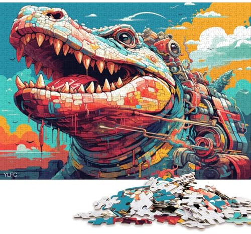 SZTVECFW 1000 Piece Jigsaw Puzzle Jigsaw Puzzle for Adults Puzzles Educational Game Challenge Toy(Crocodile Animal Robot,38x26cm)
