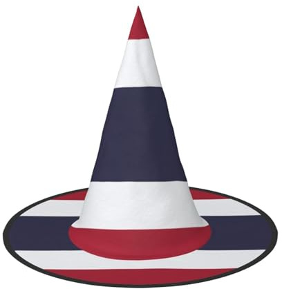 ERSDWRE Hexenhut mit Thailand-Flagge, Zaubererhut, Cosplay, Zubehör für Halloween, Weihnachten, Karneval, Maskerade