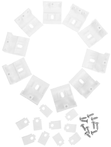 Kisangel Supporto per Tende a Pacchetto 10 Pezzi in Plastico Bianco Montaggio Nascosto e Compatibilità per Fissaggio Resistente