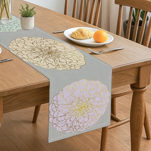 Tischläufer mit Vintage-Blumenmuster, elegantes Blumenmuster für Zuhause, Tischdekoration für Frühling und Sommer, 33 x 183 cm