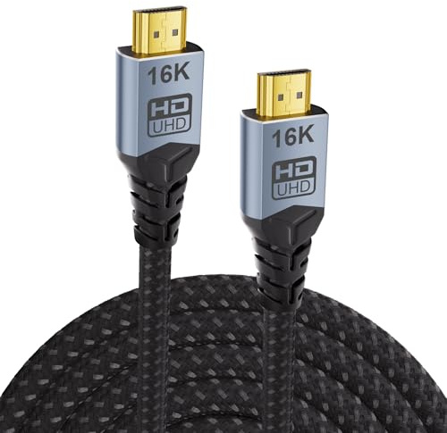CABLAPTOP hdmi cable 3m,16K HDMI 2.2 Cable, 96Gbps Ultra High Speed 16K@60Hz 8K@120Hz 4K@480Hz HDMI Cord, HDCP 2.3 & HDR10 HDMI Cables for PS5/Series/Roku TV/Gaming PC/Monitor/Blu-ray/Projector