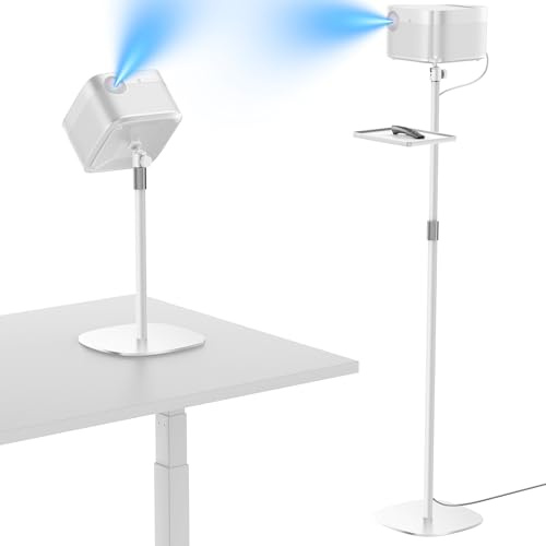 Haweah Projector Stand, Height Adjustable 40-110 cm, Floor Stand with 1/4 Inch Thread & 360° Rotation, Compatible with Projector, Camera & Webcam for Home and Office (White)