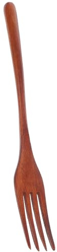 SEWACC Wooden Fork Long Handle Kitchen Utensil Smooth Salad Stirring Fork for Mixing Pasta Cooking and Serving 8.86 in Wooden Kitchenware for Family Kitchens Restaurants and Hotels