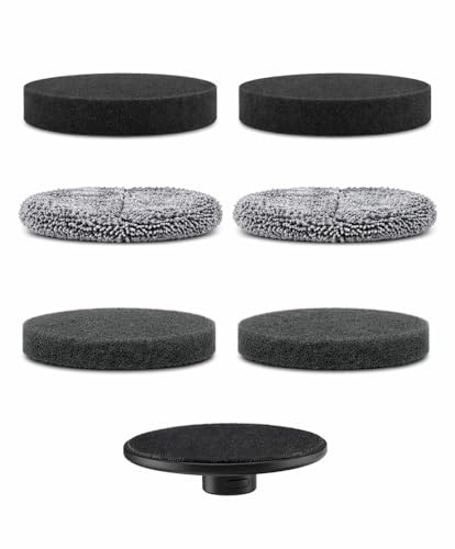 Alevoeco 6-Pack Electric Spin Scrubber Replacement Heads, Universal Hook and Loop Cleaning Brush Refill Pads (2 Microfiber, 2 Sponge, 2 Scouring) for Bathroom, Tub, Kitchen and Car (6 Pack)